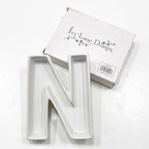 Ivy Lane Design letter N ceramic candy dish / charcuterie board